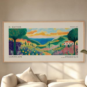 Matisse landschapstentoonstelling poster | Panoramische muurkunst | Woondecoraties | Matisse-print | Op Matisse geïnspireerde print | Grote poster | Canvas