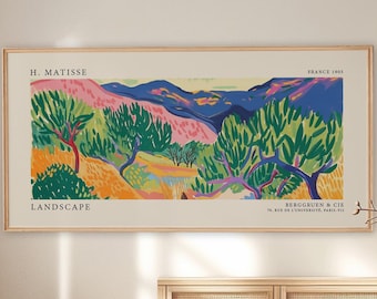 Matisse Landscape Exhibition Poster | Panoramic Wall Art | Modern Home Decor | Matisse Print | Matisse Inspired Print  | Large Poster