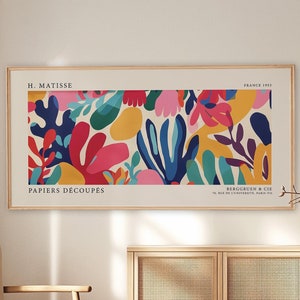 Matisse Cut Outs Ausstellungsplakat | Panorama-Wandkunst | Modernes Wohndekor | Matisse Druck | Blumenmarkt Print | Poster groß | Leinwand