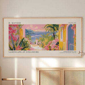 Manifesto della mostra Matisse Landscape / Arte murale panoramica / Arredamento moderno per la casa / Stampa Matisse / Arte murale neutra / Grande poster / Tela