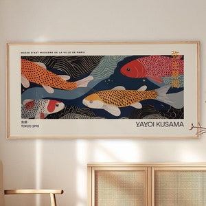 Yayoi Kusama inspiriertes Plakat | Panorama-Wandkunst | Japanische Wandkunst | Abstrakte Kunst | Galerie Wall Art Print | Moderne Kunst | Wohnkultur