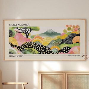 Yayoi Kusama inspiriertes Plakat | Panorama-Wandkunst | Japanische Wandkunst | Abstrakte Kunst | Galerie Wall Art Print | Moderne Kunst | Wohnkultur