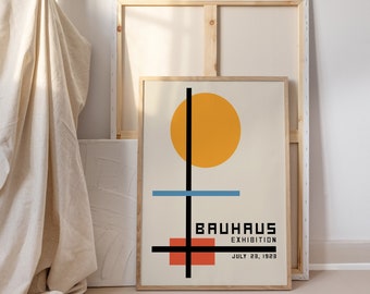 Bauhaus Abstract Geometric Poster for Home Office - Modern Canvas Wall Art