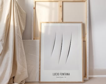 Abstrakt utställningsaffisch för vardagsrum med Lucio Fontana - Canvastavla