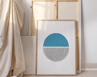 Abstract Circle Modern Poster for Home Office - Canvas Wall Art