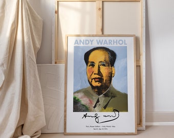 Póster de arte pop de Mao de Andy Warhol para sala de estar - Lienzo decorativo vintage para pared