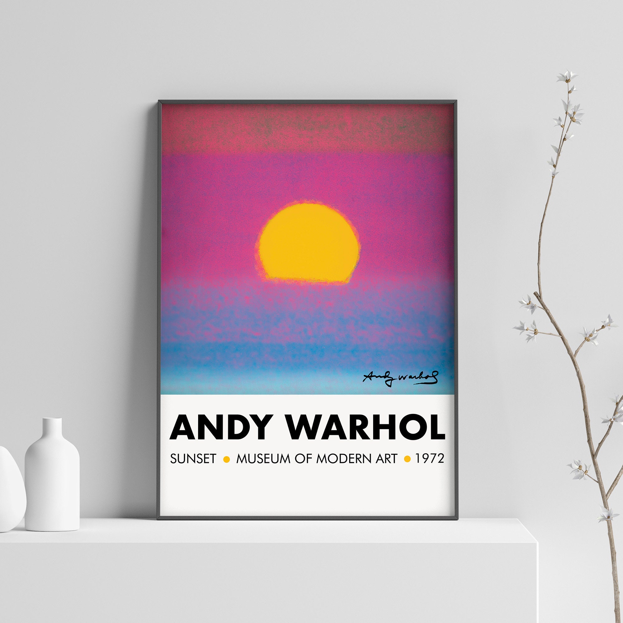 Andy Warhol Sunset Abstract Poster for Bedroom - Pop Art Canvas Wall ...