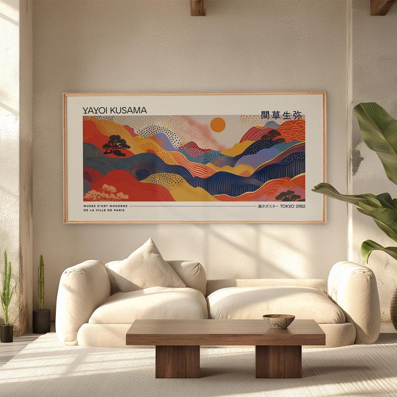 Yayoi Kusama Exhibition Poster Panoramic Wall Art Modern Home Decor