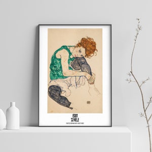 Egon Schiele Sittande kvinna Poster för sovrum - Modern museumsväggkonst bild 3