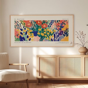 Matisse Flower Exhibition Poster | Panoramic Wall Art | Modern Home Decor | Matisse Inspired Print  | Floral Large Poster | Modern Art Print