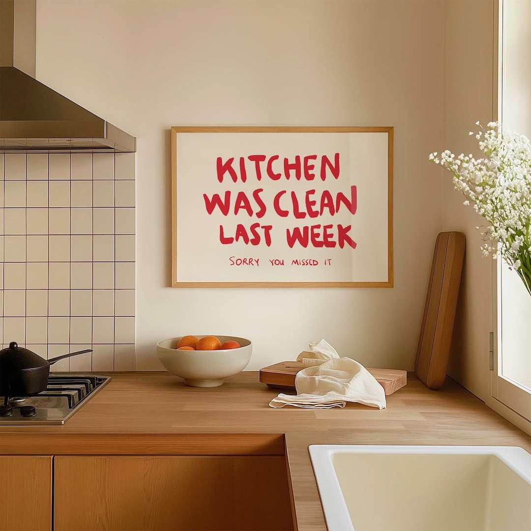 Fun Kitchen Posters Funny Kitchen Typography Art Poster - Horizontal Canvas for Kitchen ...
