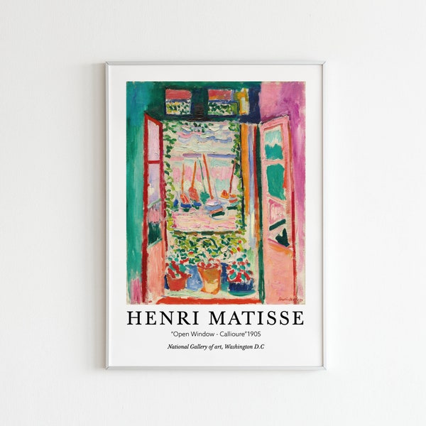 Henri Matisse The Open Window Collioure Exhibition Poster | Digital Print | Matisse Poster | Digital Download | Printable Wall Art | Fauvism