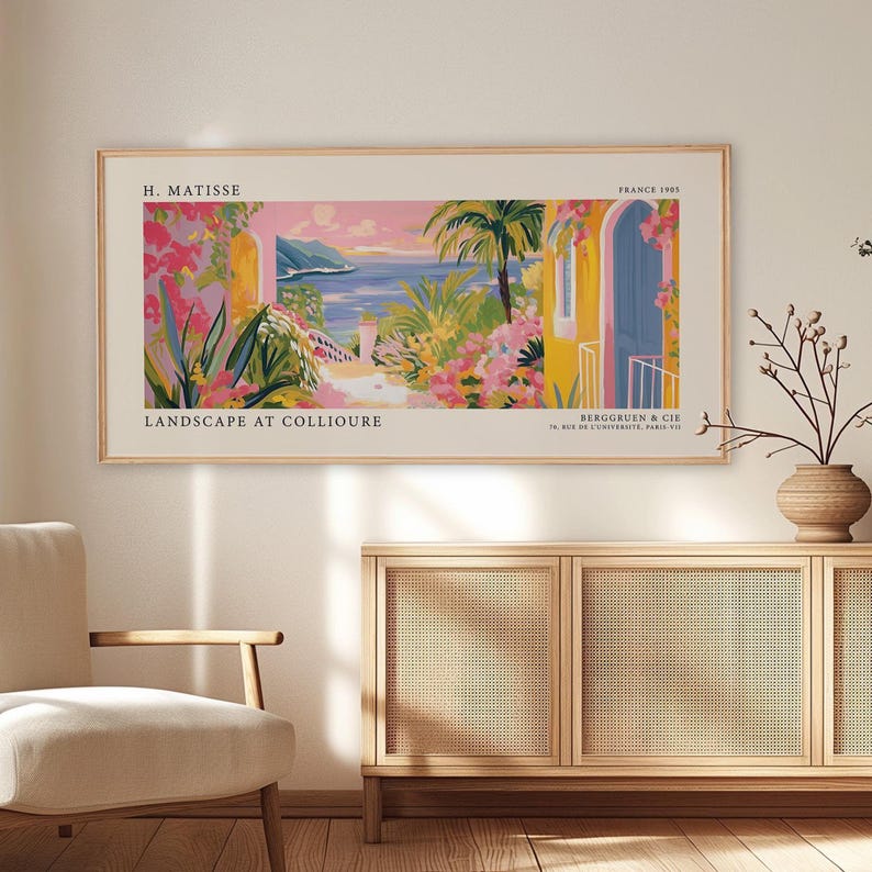 Matisse Landscape Exhibition Poster | Panoramic Wall Art | Modern Home Decor | Matisse Print | Neutral Wall Art | Large Poster | Canvas image 1