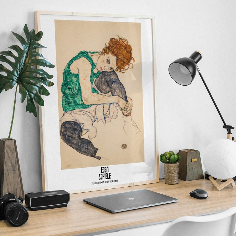 Egon Schiele Sittande kvinna Poster för sovrum - Modern museumsväggkonst bild 2