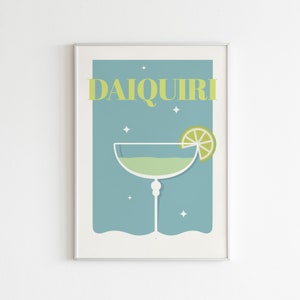 Cocktail Daiquiri Print | Digital Print | Bart Cart Prints | Digital Download | Minimalist Print | Printable Wall Art | Cocktail Posters