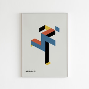 Bauhaus Running Man Exhibition Print | Digital Print | Bauhaus Poster | Digital Download | Geometric Print | Printable Wall Art | Modern Art