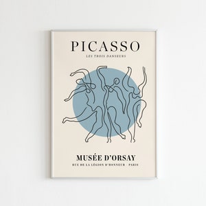 Pablo Picasso Dance Exhibition Print | Digital Print | Picasso Poster | Digital Download | Printable Wall Art | Boho Print | Cubism Art