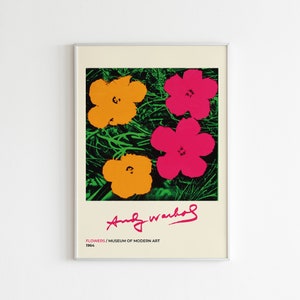 Andy Warhol Exhibition Print | Digital Print | Warhol Poster | Digital Download | Pop Art | Flower Print | Printable Wall Art | Modern Art