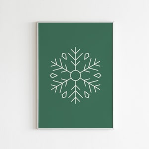 Christmas Snowflake Poster | Digital Print | Christmas Wall Art | Digital Download | Minimalist Poster | Christmas Decor | Gift For Her