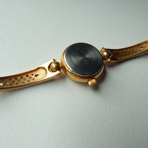 Sovjet-horloge USSR Chajka vergulde mechanische dames 17 juwelen afbeelding 8