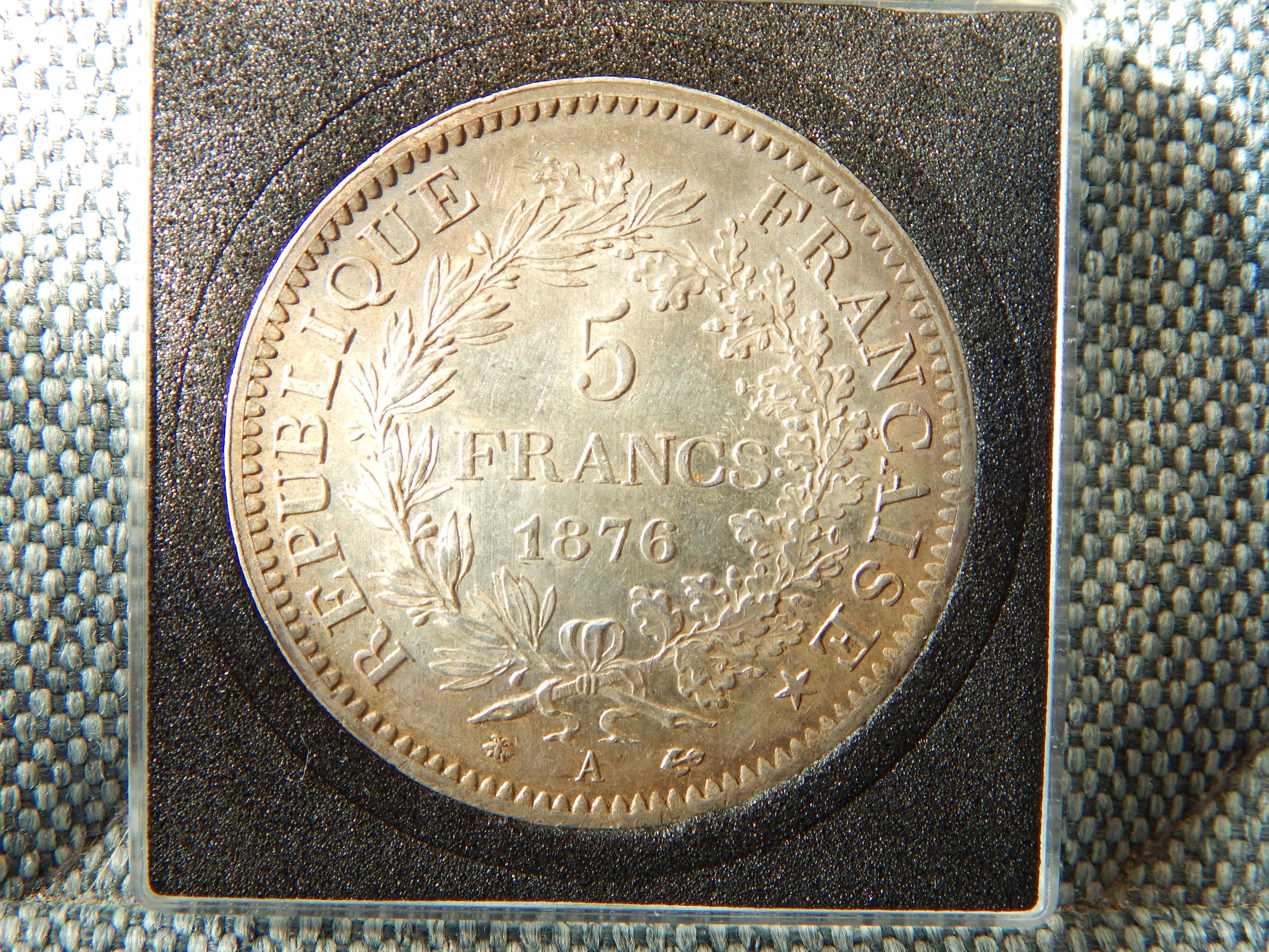 フランス 5 FRANCS 1876年 銀貨 Coin 1876-A France 5 Francs Silver 0.900 - Etsy