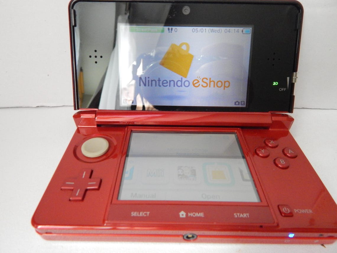 Nintendo 3DS Flame Red game console is in working condition, tested., foto 4 di 5