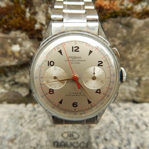 Vintage Swiss Sully Suisse Landeron 51 Mechanical Chronograph from the 1960s.