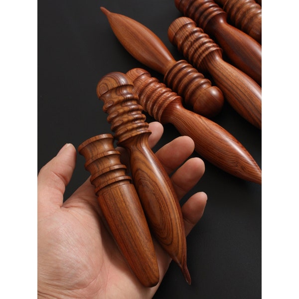 Leather polishing wood stick, round wood polishing stick, handmade DIY leather tools, high density and good gloss