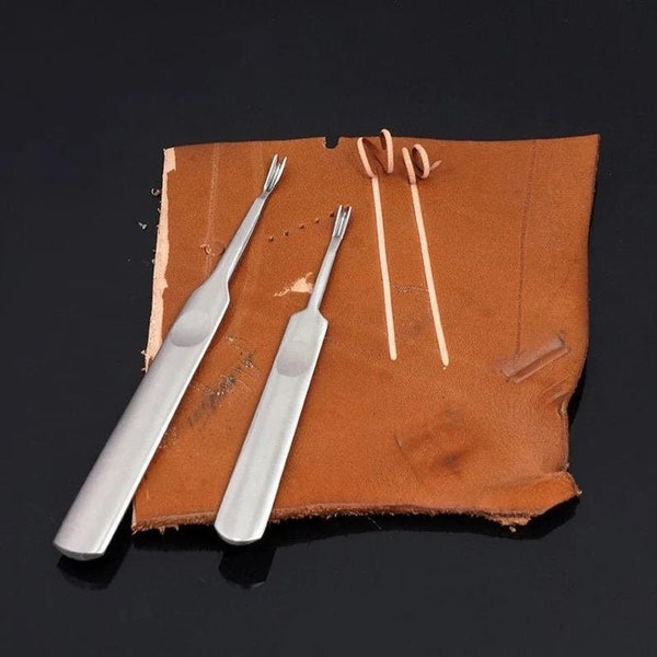 U- and V-grooved edge beveller, hand-made simple leatherwork, hand-made leather tools