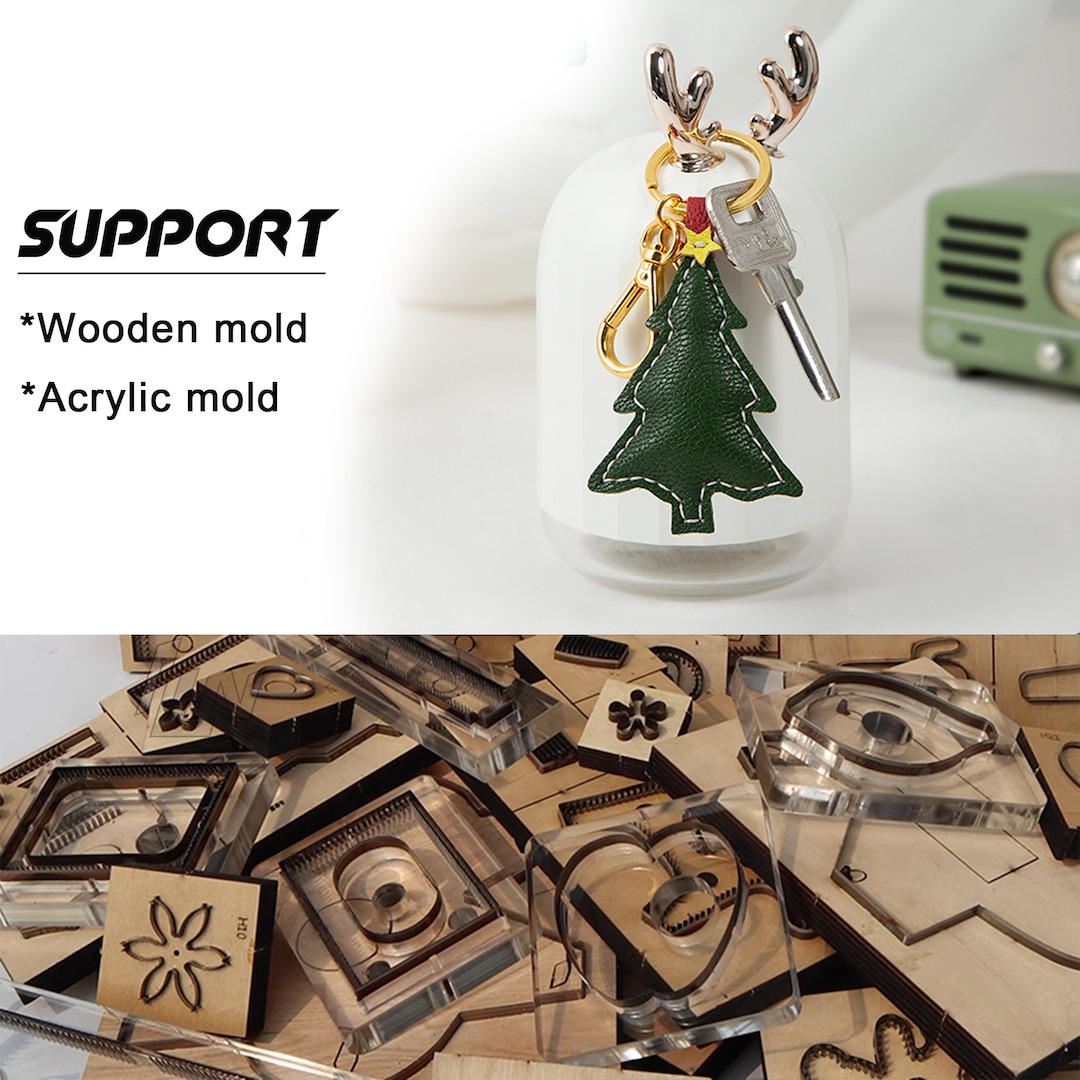 Christmas Tree Keychain Die Cutting Handmade DIY Leather Etsy