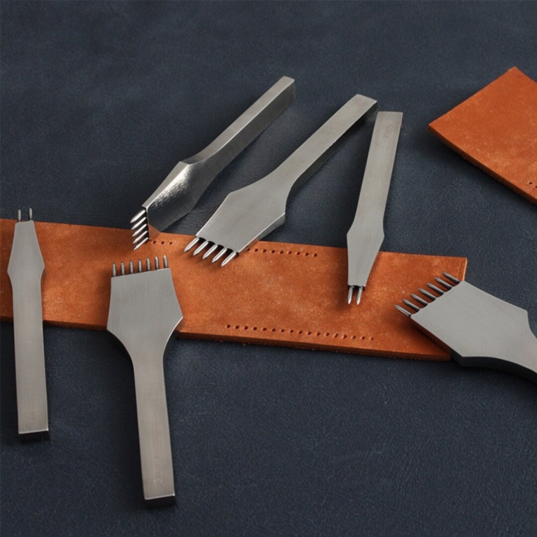 Leather Punching Round Chisel Stitching Chisel Set Leather Etsy