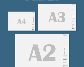 Architecture and Interior Design Title Block Template/ AutoCAD Layout Format/ ISO A4, A3, A2 and Arch A, B, C Sizes/ Metric & Imperial units