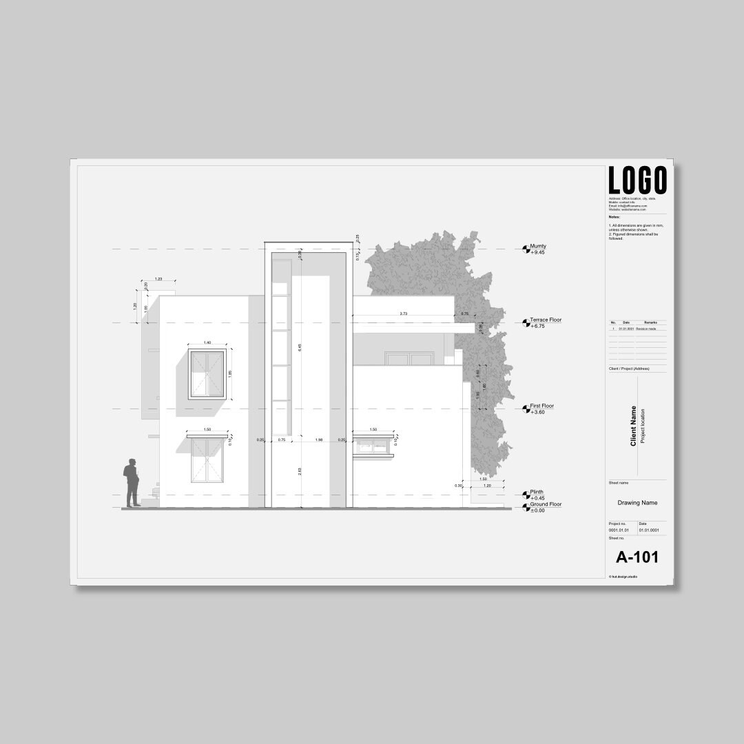 Architect Title Block Template/ Autocad Layout Format/ A4, A3, A2 Sizes ...