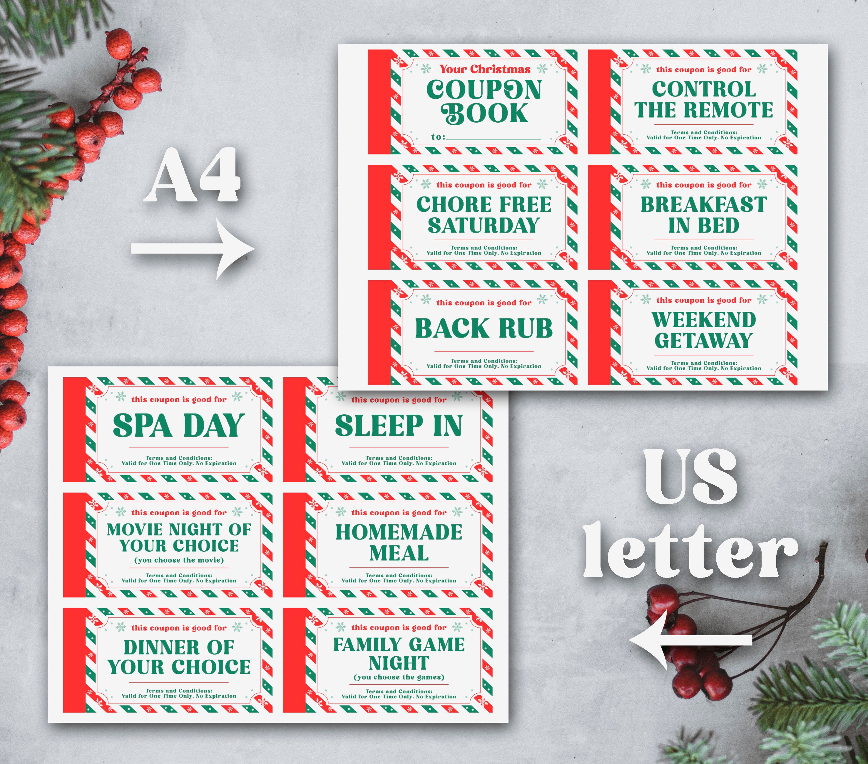 Christmas Gift Coupons, Kids Coupon Book, Cute Christmas Tree ...