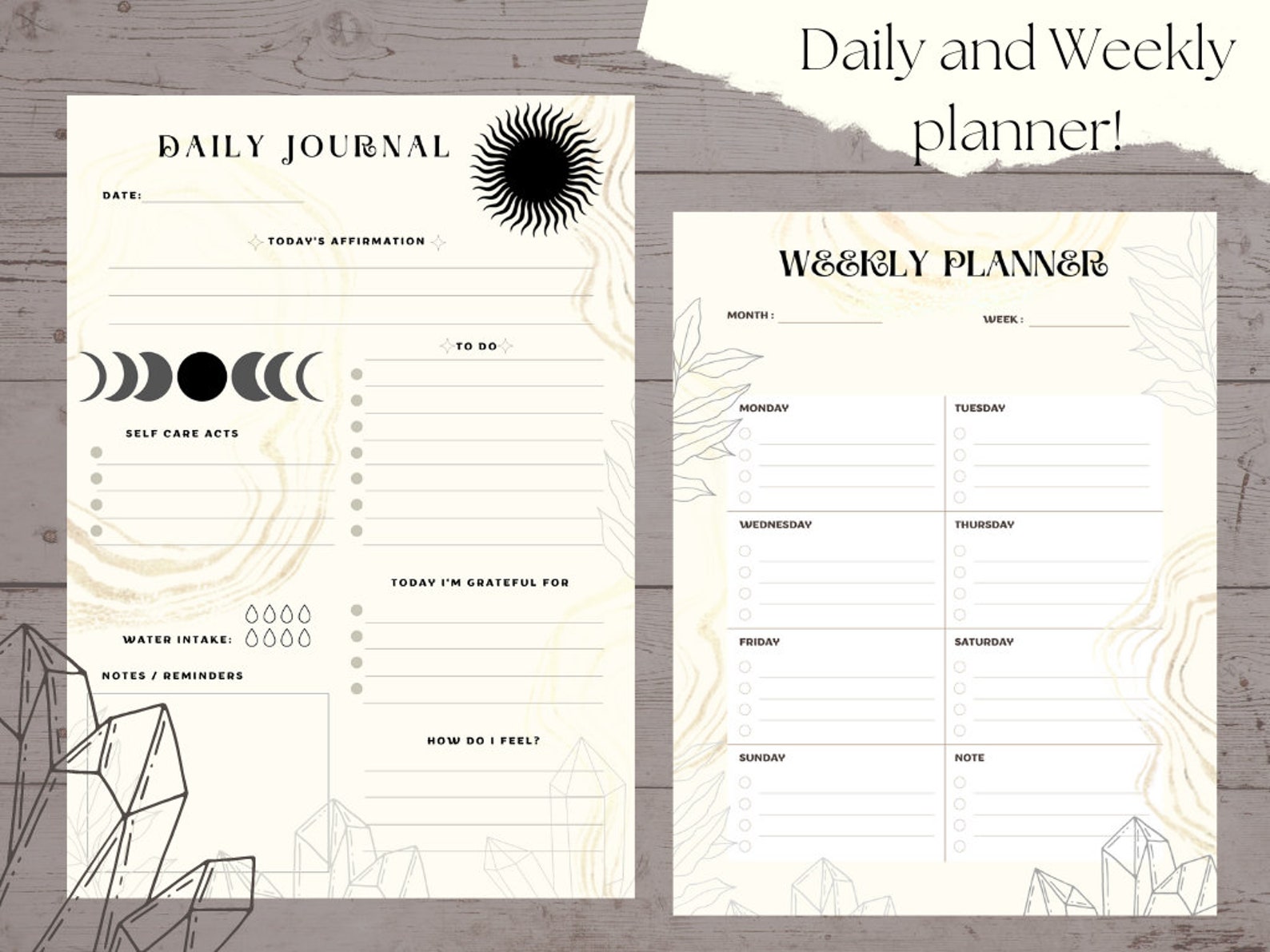 Witch's Planner Printable Self Care Magic Planner Witchy Etsy