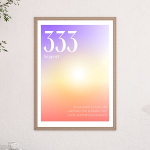 Engel Zahl Poster 333 Sofort Download Poster, Aura Energie Poster, Engel Zahl Poster, Engel Zahl Wandkunst, Gradient Aura, Spirit Guide