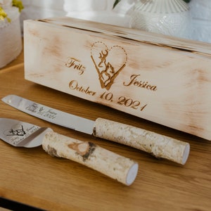 Rustic cake server,Wedding cake set,Rustic wedding Personalized server, Wood Wedding knife and server image 3