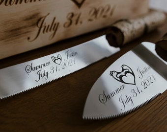 Hunting cake server,Wedding cake set,Rustic Hunting wedding Personalized server, Wood Wedding knife and server