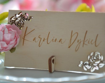 Wedding Place Cards, laser cut table decorations, rustic wooden business cards, custom names,Wood Table names, Wedding Decor, Custom Tags