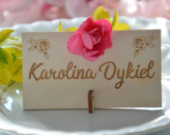 Wedding Place Cards, laser cut table decorations, rustic wooden business cards, custom names,Wood Table names, Wedding Decor, Custom Tags