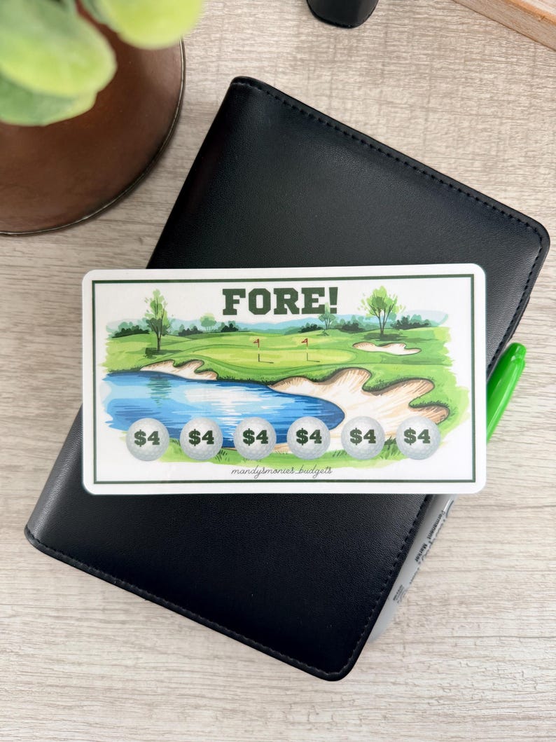 Fore Control Sticker FORE!/ Golf Savings Challenge / TRACKER ONLY/ Laminated and Reusable ...