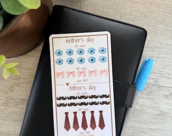 Mother’s Day and Father’s Day   Savings Challenge - save 200 dollars/ tracker only/ laminated and reusable