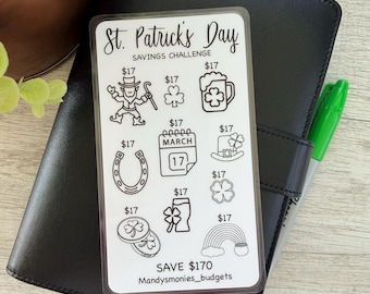 st. Patrick’s Day  savings challenge / TRACKER ONLY/ laminated and reusable /