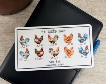 for clucks sake savings challenge / TRACKER ONLY/ laminated and reusable /