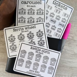 County Fair Collection Savings Challenge - / 4 trackers/  laminated and reusable