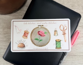Less b!tchin and more stitchin savings challenge / TRACKER ONLY/ laminated and reusable /