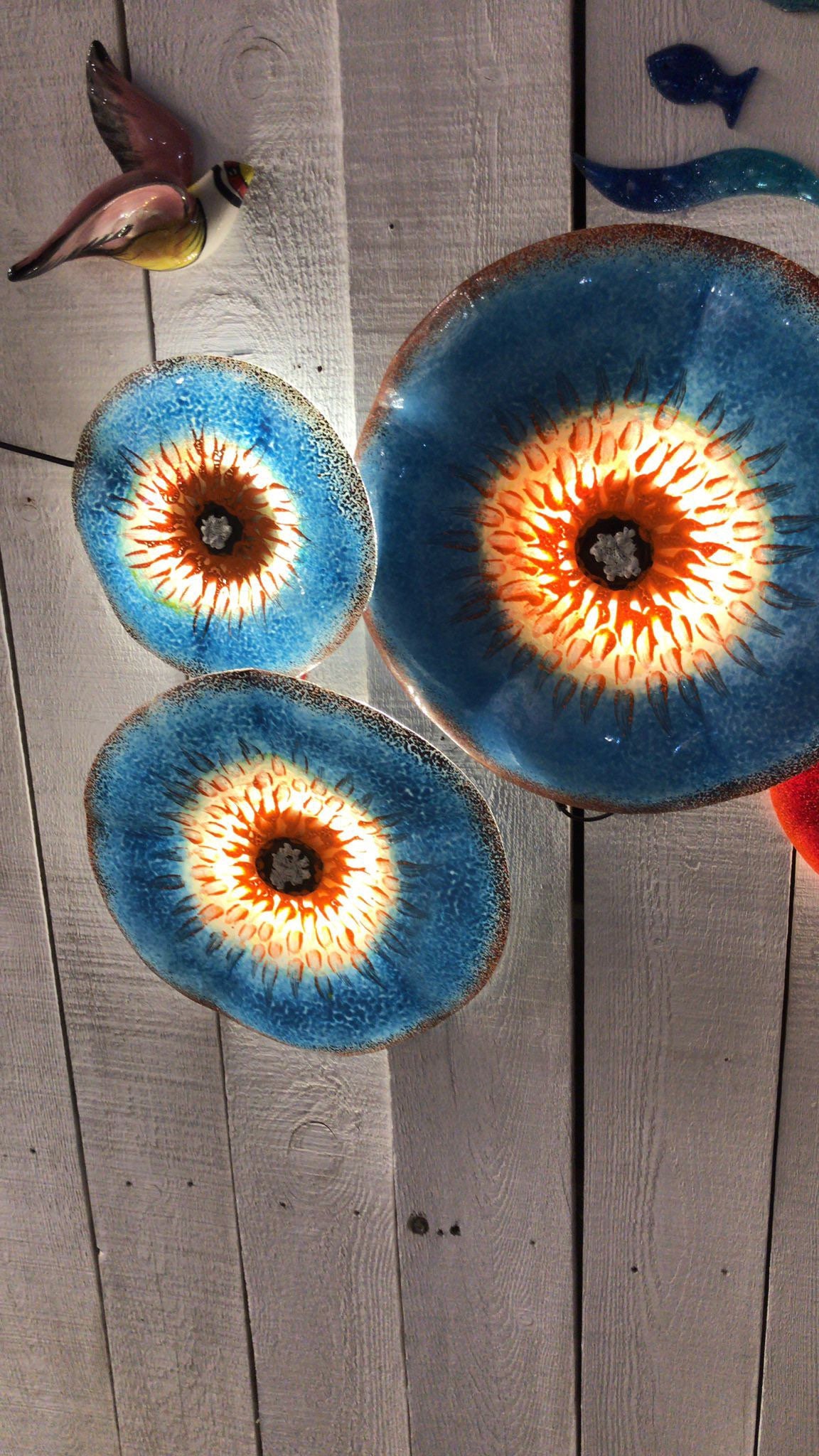 Handmade Colorful Glass Flowers Wall Lamps Modern Crystal Etsy
