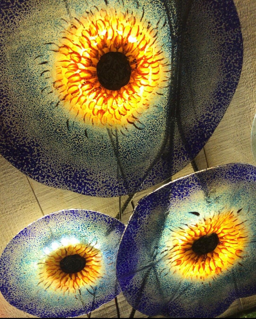 Handmade Colorful Glass Flowers Wall Lamps Modern Crystal Etsy