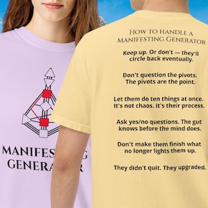 Manifesting Generator Shirt, Human Design Type Instructions Tee, Bodygraph Present Comfort Colors