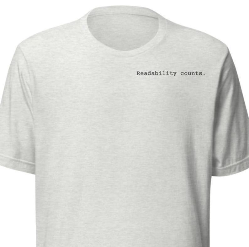 La legibilidad importa. Camiseta para desarrolladores de Python, Zen de Python, Humor de programadores, Camiseta de código limpio Ash